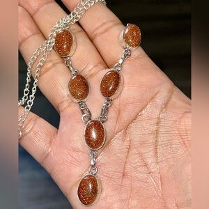 Sandstone Goldstone Necklace 15”- 17”